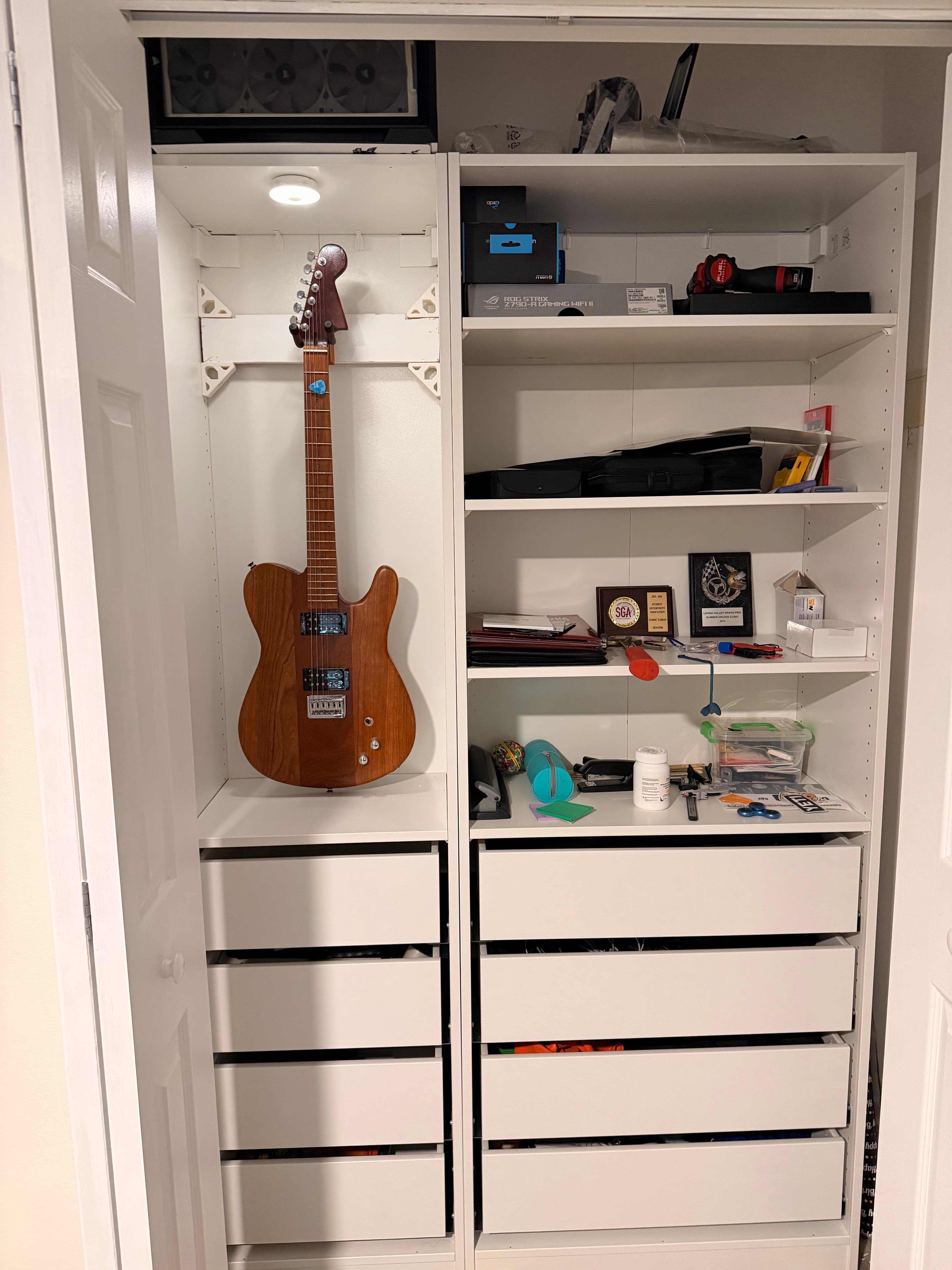 Completed electric guitar